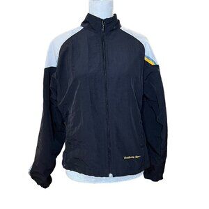 Reebok Womens Vintage Track Jacket 80's-90's Sz L Zip Up Black/ Block Colors